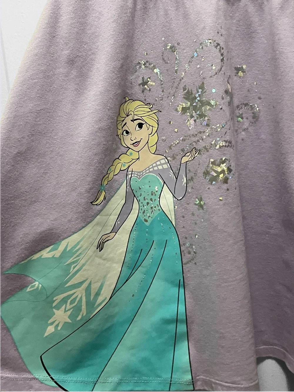 Disney Girls' Lavender Elsa Dress with Teal Graphic - Picture 4 of 8